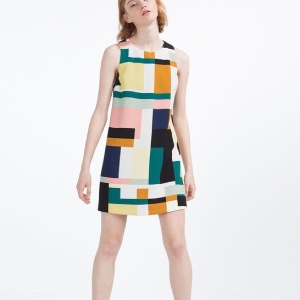 Zara Colorblock Romper Dress sz S